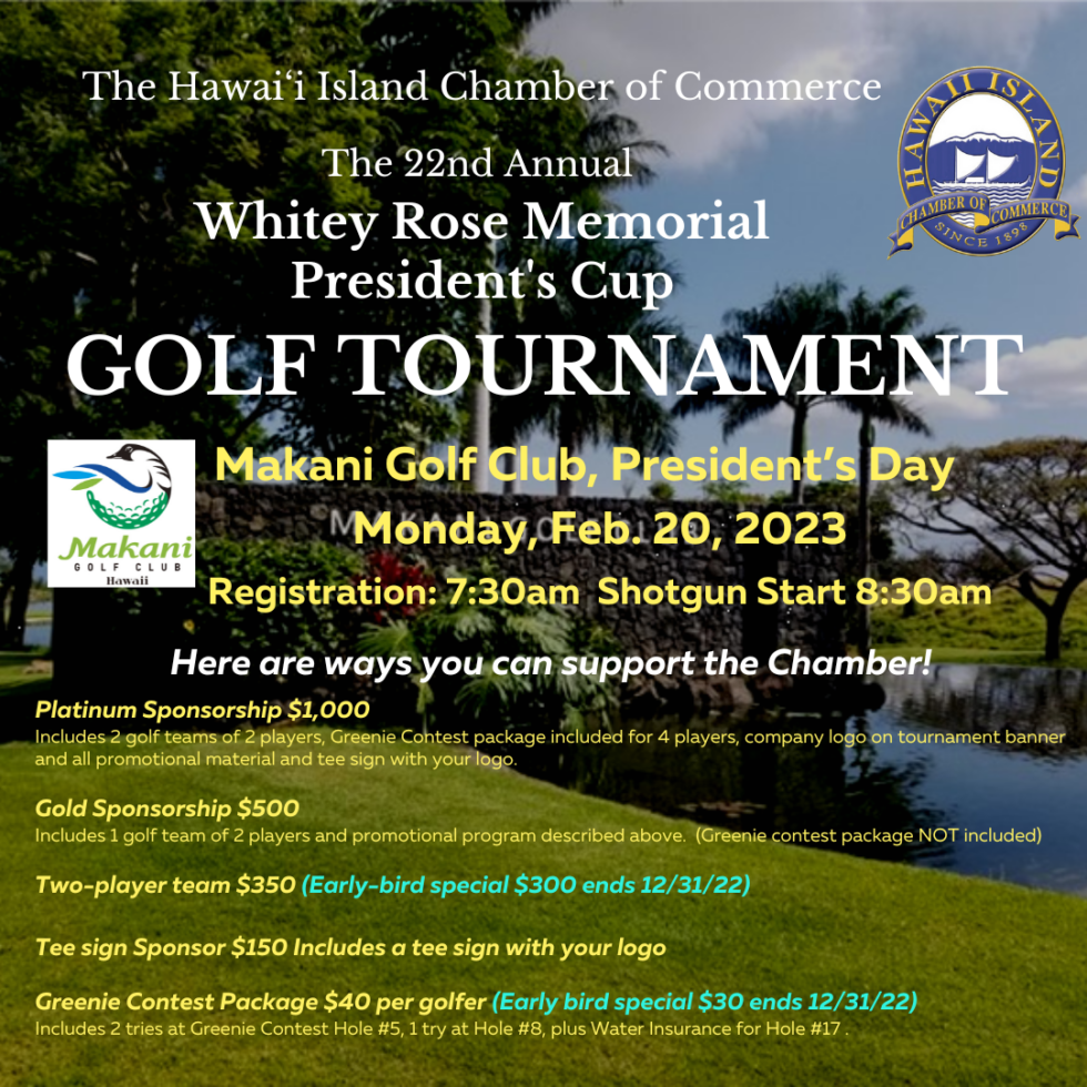 Whitey Rose Memorial President's Cup Golf Tournament Hawaii Island